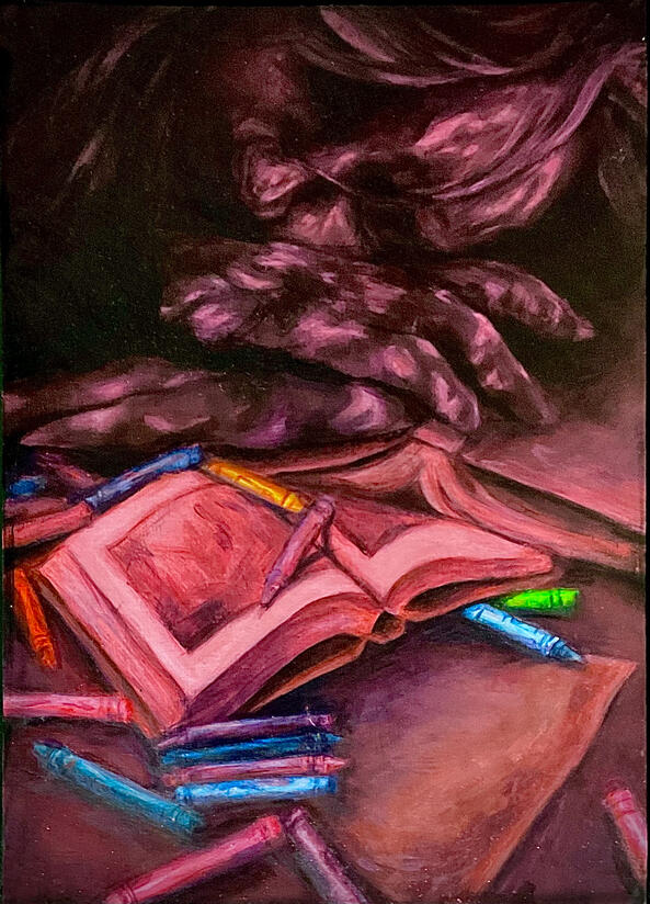 Acrylic on card.