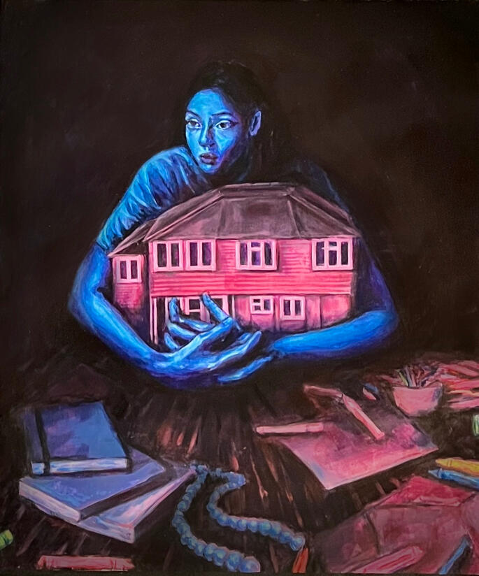 Acrylic on canvas.